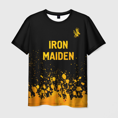 Мужская футболка 3D Iron Maiden - gold gradient: символ сверху, цвет 3D печать