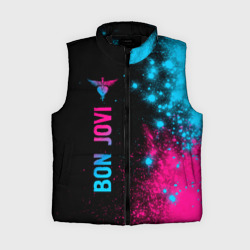 Женский жилет утепленный 3D Bon Jovi - neon gradient: по-вертикали