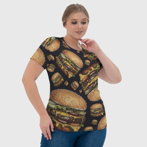 Женская футболка 3D с принтом Аппетитные чизбургеры, фото #4