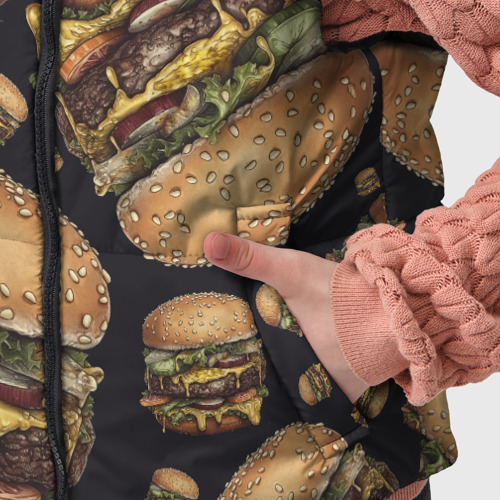 Детский жилет утепленный 3D с принтом Аппетитные чизбургеры, фото #4