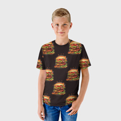 Детская футболка 3D Паттерн с бургерами - фото 2