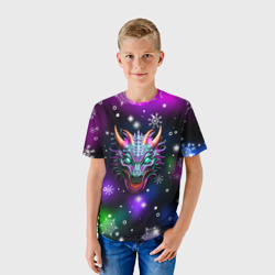 Детская футболка 3D Неоновый дракон - фото 2