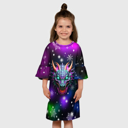 Детское платье 3D Неоновый дракон - фото 2