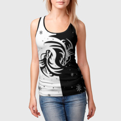 Женская майка 3D Инь Янь - Драконы - фото 2