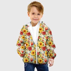 Детская куртка 3D Паттерн из желтых и красных цветов - фото 2