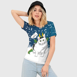 Женская футболка 3D Slim Я дракон - кот - фото 2