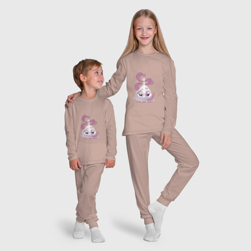 Детская пижама с лонгсливом хлопок с принтом Воняющий улыбающийся чеснок, фото #5