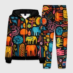 Мужской костюм 3D Африканский узор со слонами - нейросеть