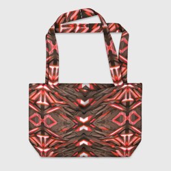 Пляжная сумка 3D Кибер неоновая броня красная