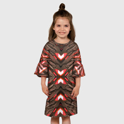 Детское платье 3D Кибер неоновая броня красная - фото 2