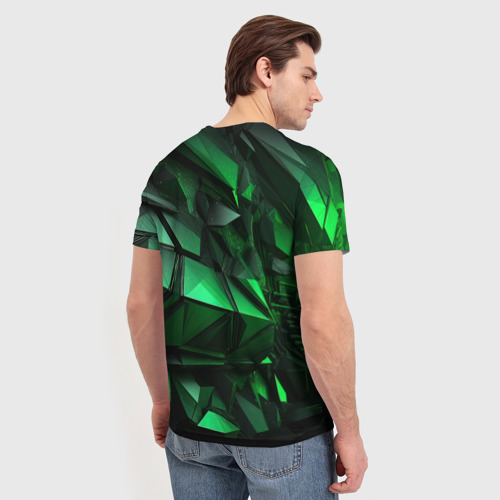 Мужская футболка 3D Green  abstract, цвет 3D печать - фото 4