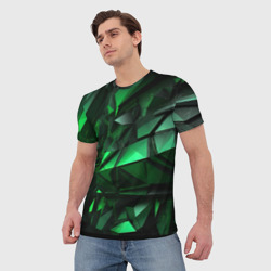 Мужская футболка 3D Green  abstract - фото 2
