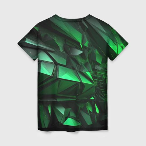 Женская футболка 3D Green  abstract, цвет 3D печать - фото 2