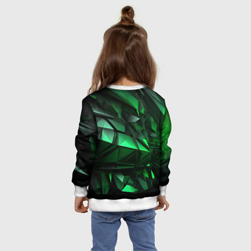 Детский свитшот 3D Green  abstract, цвет 3D печать - фото 8