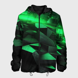 Мужская куртка 3D Зеленые квадратные плиты