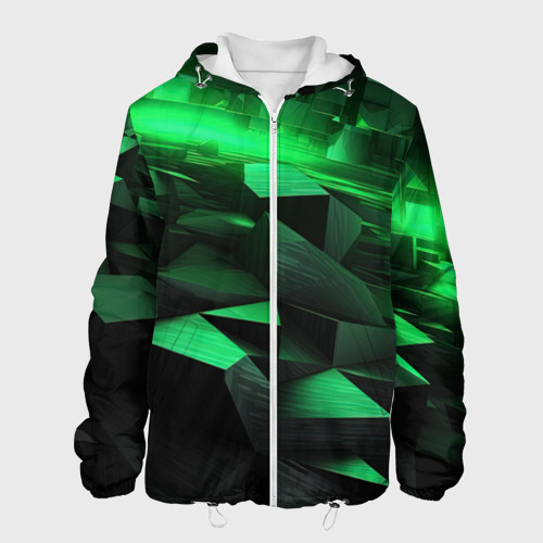 Мужская куртка 3D Зеленые квадратные плиты, цвет 3D печать