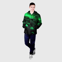 Мужская куртка 3D Зеленые квадратные плиты - фото 2