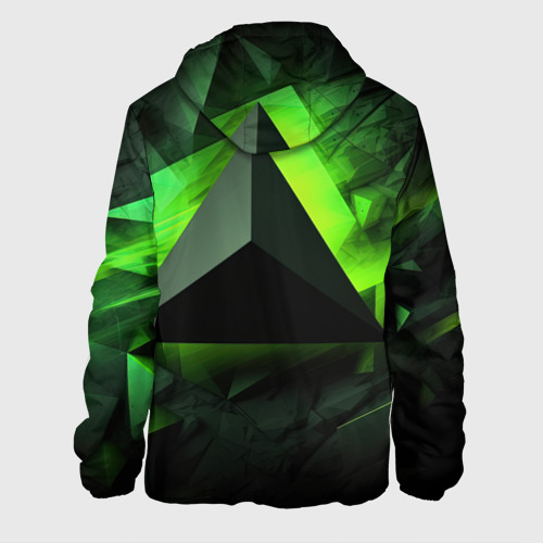 Мужская куртка 3D Зеленые треугольники, цвет 3D печать - фото 2