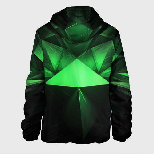 Мужская куртка 3D Яркая зеленая геометрия, цвет 3D печать - фото 2