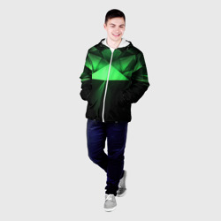 Мужская куртка 3D Яркая зеленая геометрия - фото 2
