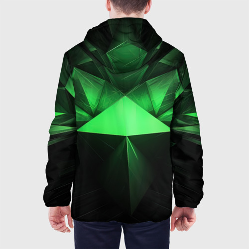Мужская куртка 3D Яркая зеленая геометрия, цвет 3D печать - фото 5
