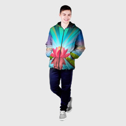 Мужская куртка 3D Лотос и небо - фото 2