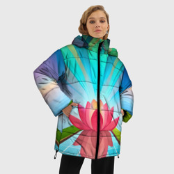 Женская зимняя куртка Oversize Лотос и небо - фото 2