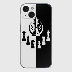 Чехол для iPhone 15 силиконовый с защитой камеры Шахматист гроссмейстер