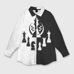 Женская рубашка oversize 3D Шахматист гроссмейстер