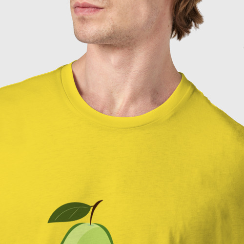 Мужская футболка хлопок Авокадо футболист, цвет желтый - фото 6