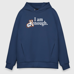 Мужское худи Oversize хлопок I am kenough - белый - барби