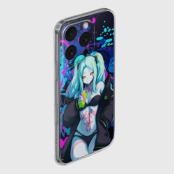 Чехол для iPhone 16 Pro Max силиконовый с защитой камеры Ребекка и граффити - киберпанк  - фото 2