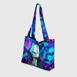 Пляжная сумка 3D Ребекка и граффити - киберпанк  - фото 2