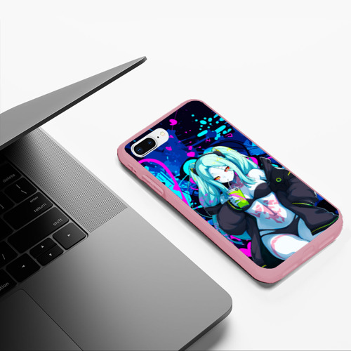 Чехол для iPhone 7Plus/8 Plus матовый с принтом Ребекка и граффити - киберпанк, фото #5
