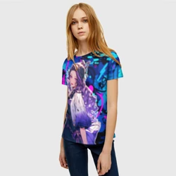 Женская футболка 3D Шинобу Кочо и граффити  - фото 2