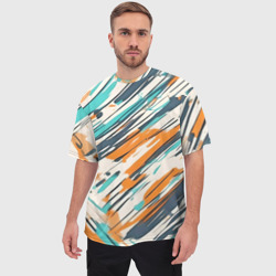 Мужская футболка oversize 3D Абстракция разноцветная - фото 2
