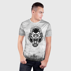 Мужская футболка 3D Slim Texture - злая горилла - фото 2