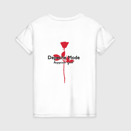 Женская футболка хлопок с принтом Depeche Mode - Happiest Girl Collage, вид сзади #1
