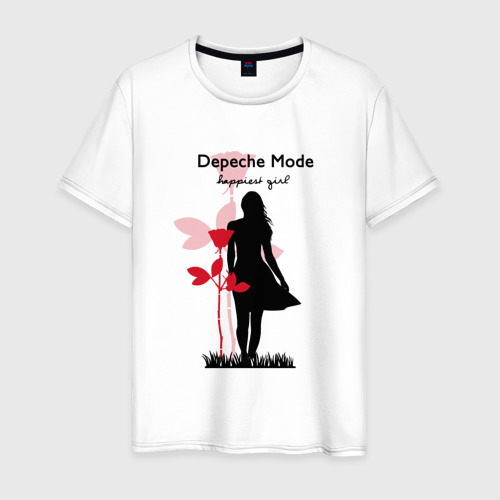 Мужская футболка хлопок Depeche Mode - Happiest Girl Collage, цвет белый