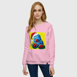 Женский свитшот хлопок Плюшевый мишка Санта Клаус - фото 2