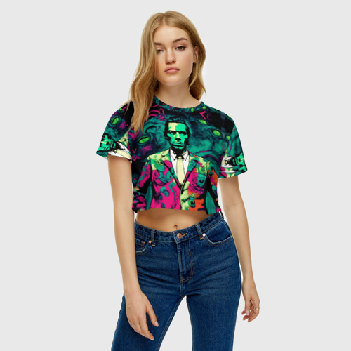 Женская футболка Crop-top 3D Че Гевара в современном стиле , цвет 3D печать - фото 4