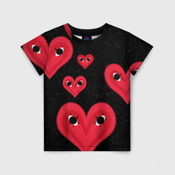 Детская футболка 3D Космические сердца