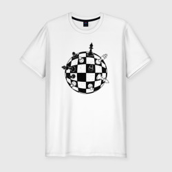 Мужская футболка хлопок Slim Шахматный мир