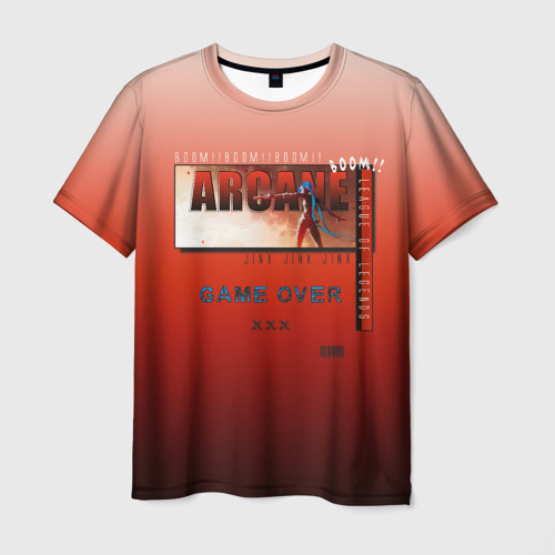 Мужская футболка с принтом Джинкс Аркейн - Лига легенд, вид спереди №1
