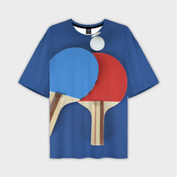 Мужская футболка oversize 3D Теннисные ракетки