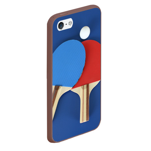 Чехол для iPhone 5/5S матовый Теннисные ракетки, цвет коричневый - фото 3