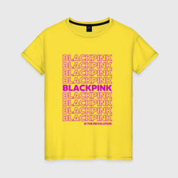 Blackpink kpop - музыкальная группа из Кореи – Женская футболка хлопок с принтом купить со скидкой в -20%