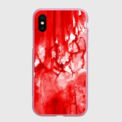 Чехол для iPhone XS Max матовый Кровь на белом