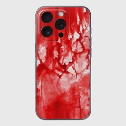 Чехол для iPhone 16 Pro силиконовый с защитой камеры Кровь на белом
