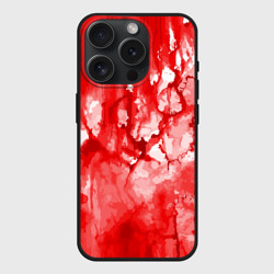 Чехол силиконовый для Apple iPhone 15 Pro Мax матовый Кровь на белом